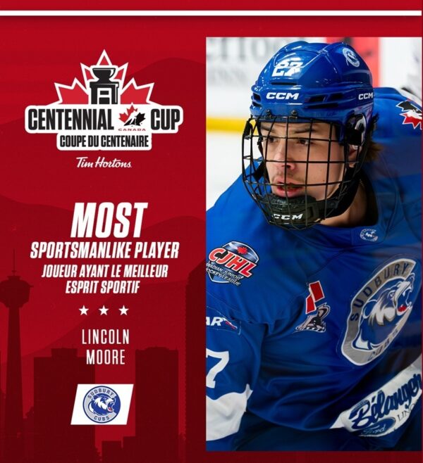 Cubs’ Moore named Centennial Cup’s Most Sportsmanlike Player